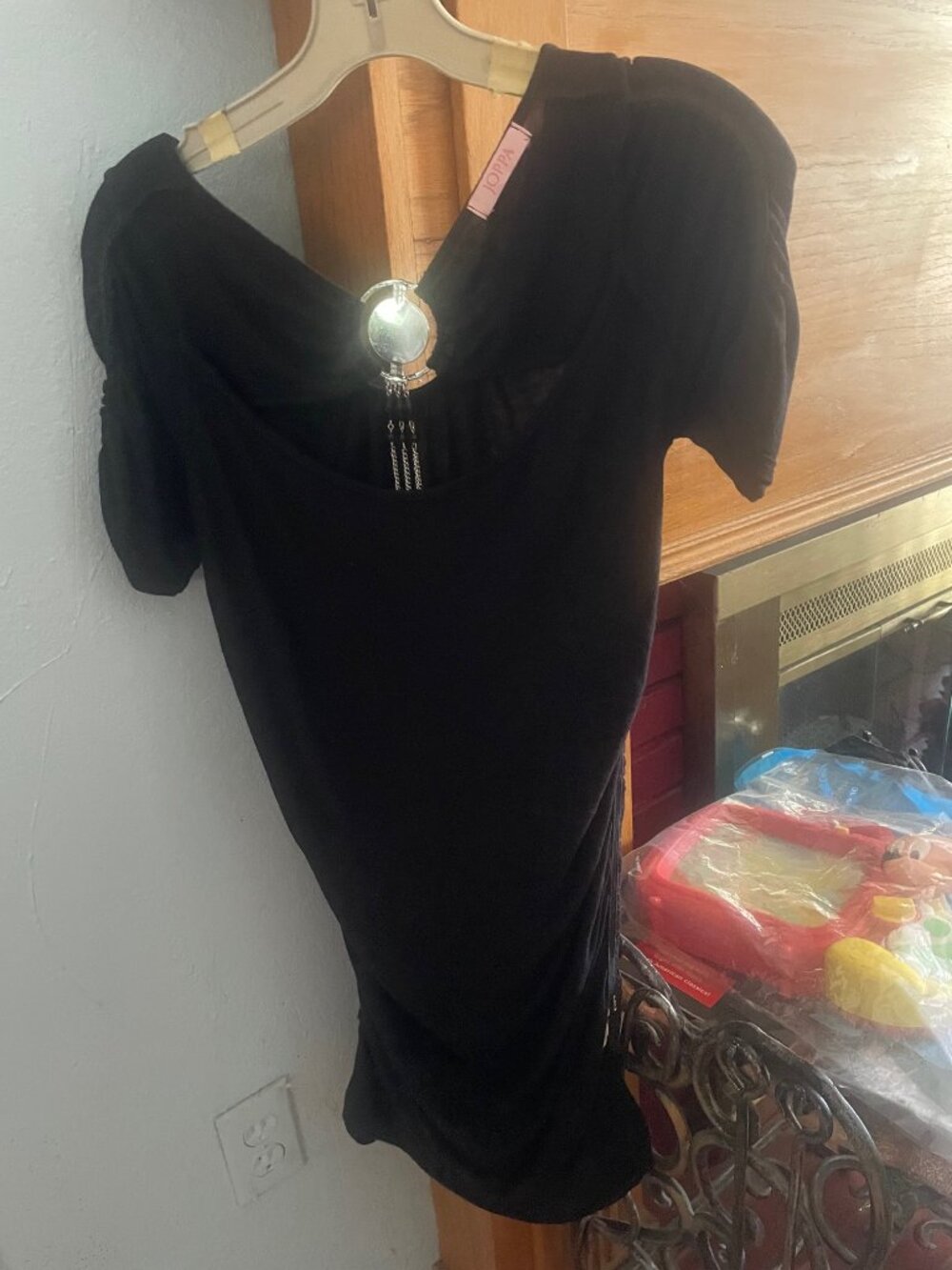 A Joppa short black cotton dress